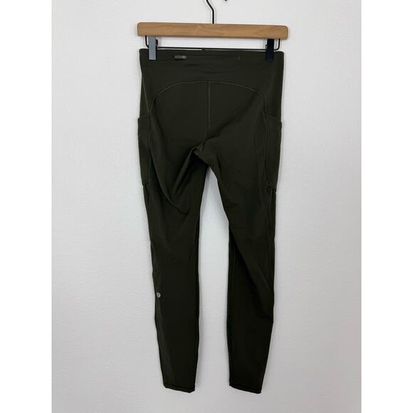 Lululemon Speed Up Mid-Rise Tight Leggings Dark Olive Size 6 - Picture 3 of 10